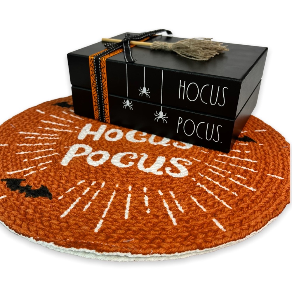 Rae Dunn Fall Decor Hocus Pocus Books with Witch Broom